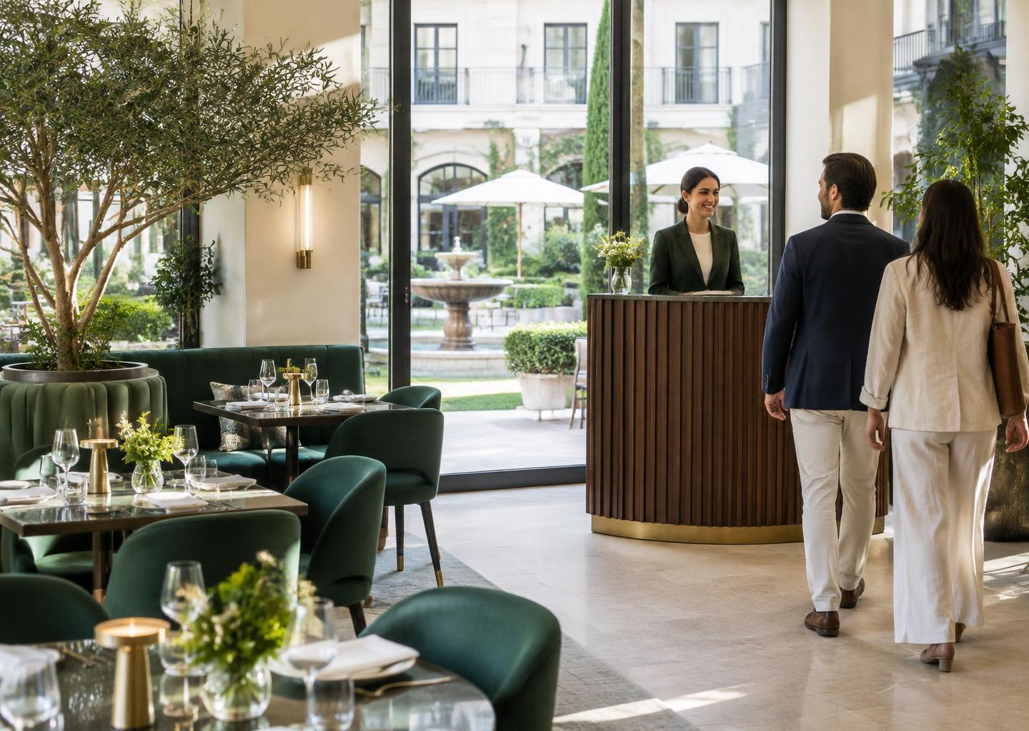 Illustrative boutique hospitality venue welcoming guests